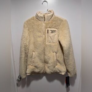 Reebok Women's Cream Fleece Teddy Bear Jacket
